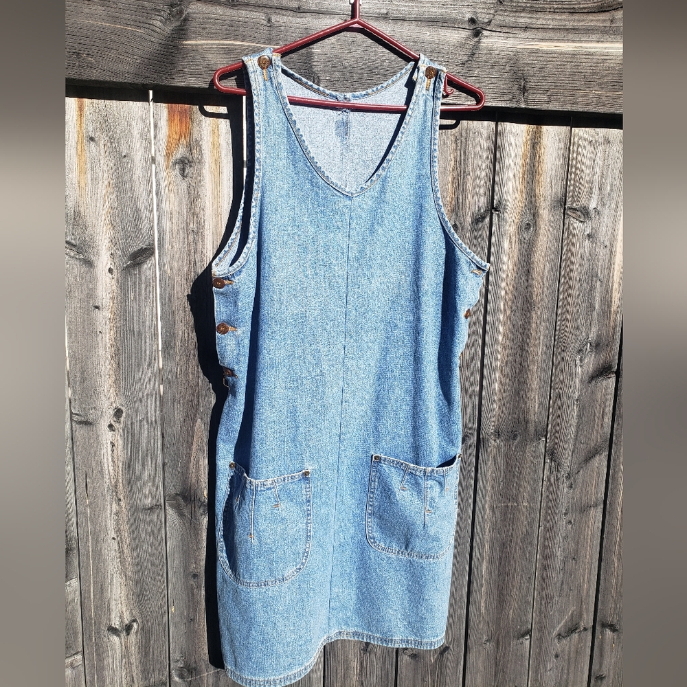 VINTAGE Denim Jumper With Pockets